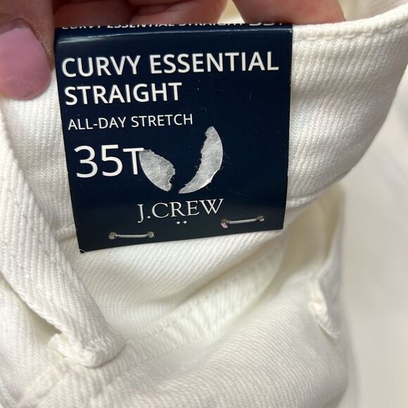 J. Crew Factory BX451 Curvy essential straight white jean stretch size 35Tall - Picture 9 of 13